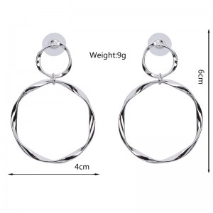 European and American Fashion Women Jewelry Simple Alloy Big Circle Earrings