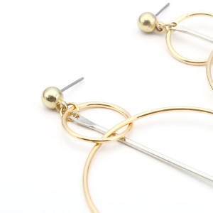 Fashion New Gold Earring Designs Pearl Geometric Circles Earring