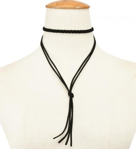 Women Fashion Simple Long Double Wrap Choker Tie Leather Cord Necklace