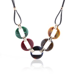 Fashion colorful acrylic pendant necklace wax line jewelry accessories