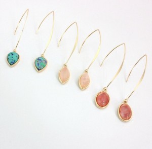 Best Selling Fashion Design Natural Multi Color Hanging Stone Earring