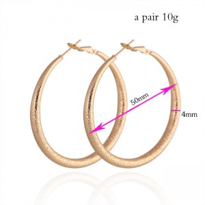 Latest Design Exaggerated Retro Frosted Large 18K Gold Plated Hoop Earrings For Women