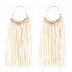 Personality braided tassel earrings fashion Bohemian style tassel hook earrings