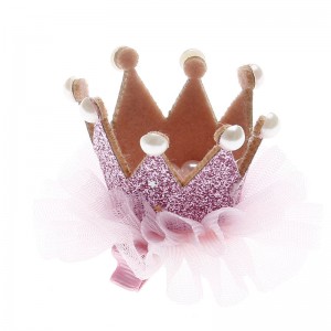 Fashion European and American Style Lace Solid Crown Princess Hairpin Children Hair Clips