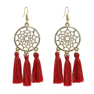 Bohemian tassel earrings color thread tassel rings chandelier tassel earrings