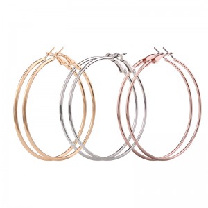 Wholesale Fashion 3 Pairs Simple Metal Big Circle Hoop Earrings for Women