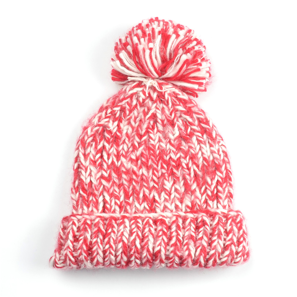 WENZHE Pom Pom Mix Color Cuff Unisex Fashion Winter Blank Plain Ski Custom Knit Beanie Featured Image