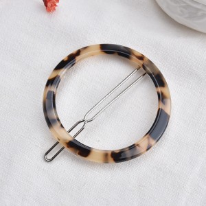 Vintage Style Round Geometric Tortoiseshell Acrylic Hairpin Ladies Hair Accessories