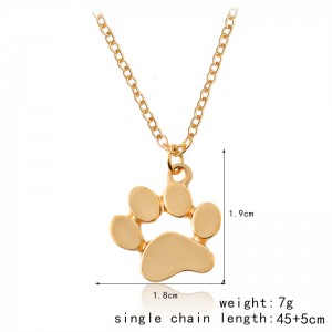New Arrival Cat Dog Paw Print Animal Necklace Women Pendant Long Cute Necklace