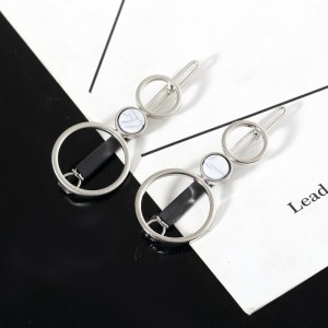 Stylish Popular White Turquoise Three Round Rings Hairpin Headdress