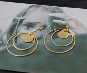 New designs fashion women geometry metal circle gold earring