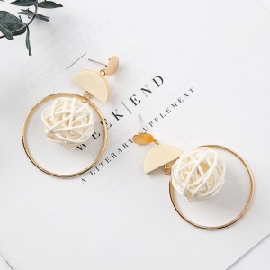 Geometry Wood Bird’s Nest Pendant New Design Fashion Long Earrings Handmade Jewelry