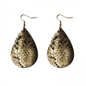 WENZHE Women Fashion Snake Pattern Teardrop Earrings