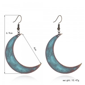 Product name	 Silver-Tone Mixed Patina Geometric Half-Moon Linear Drop Earrings