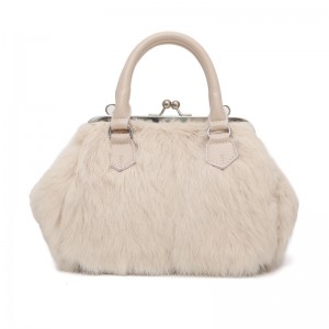 Newest Style Luxury Real Rabbit Fur Women Handbag Tote Bag