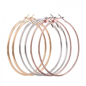 Wholesale Fashion 3 Pairs Simple Metal Big Circle Hoop Earrings for Women