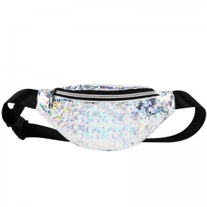 WENZHE New Design Wallet Laser Fashion Bags For Women Sport Sequin Waist Bag