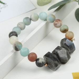 Hot Sale Fashion matte natural stone bracelets frosted gemstone elastic bracelets