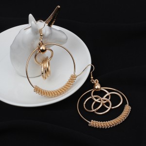Fashion Dubai Gold Jewelry Earring Simple Gold Circles Earring Designs For Women