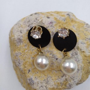 Latest Model Fashion Micro Pave Jewelry Wholesale Pearl Earrings China Factory