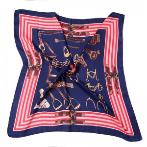 WENZHE New Style Women Simple Square Scarf 70*70 Printed Turkish Silk Twill Scarf Neckerchiefs