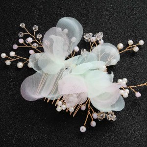New style fashion women’s bride petals pearl hair comb hair clip two-piece headwear