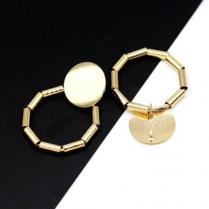 Wholesale trending products gold metal tube circle earring stud