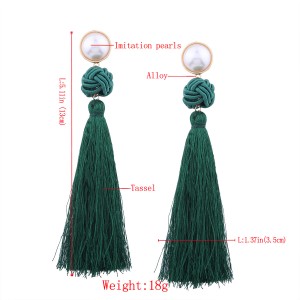 Hot Selling Handmade Chinese Knot Long Tassel Earring Jewelry for Women