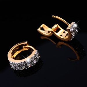 Latest Custom Cubic Zirconia Huggie Earring Jewelry Gold Small CZ Hoop Earrings For Women