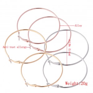 Wholesale Fashion 3 Pairs Simple Metal Big Circle Hoop Earrings for Women