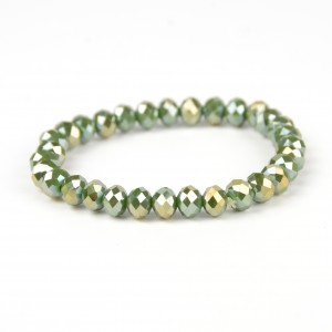 4pcs/set Designer Fashion Green Crystal Leave Beads Bracelet Bangles Multilayer Bracelet for Women