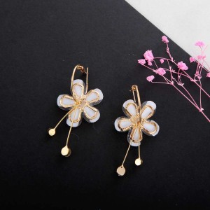 Fashion flower petal alloy acrylic diamond earrings jewelry accessories