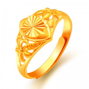 Open brass gold plated female ring 24K gold plated ring