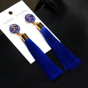 Wholesale girls jewelry accessory multicolor boho flower long tassel earrings