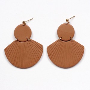 Polymer clay Drop Earring Statement Earring Shell Fan Earring