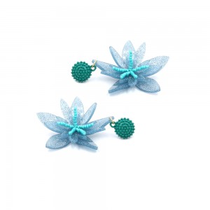 European and American Hot Style Seed Beads Acrylic Flower Shaped Dangle Earrings