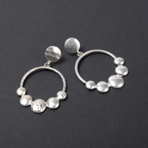 New Arrival Silver Plated Geometric Circle Drop Earring