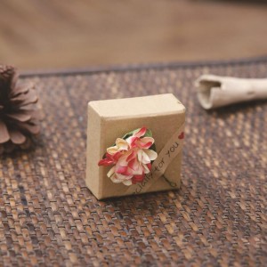 Valentine’s Day ring gift box custom flower kraft paper jewelry box