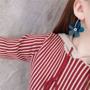 Spring and summer acrylic flower earrings colorful fashion temperament earrings for women