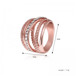 New Design Fashion Crystal Paved Finger Ring Multilayer Diamond Wedding Rings For Women