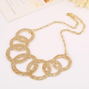 Novelty gold full circle geometry gold pendant necklace trending products