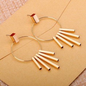 New product simple geometric metal long tassel earring jewelry gold earring