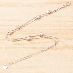 925 Sterling Silver Star Chain Female Bracelet Beads Charm Jewelry Women Bangle Bracelets