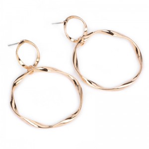 European and American Fashion Women Jewelry Simple Alloy Big Circle Earrings