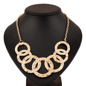 Novelty gold full circle geometry gold pendant necklace trending products