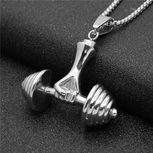 Best Quality Barbell Pendant Jewelry Dumbbell Pendant Necklace