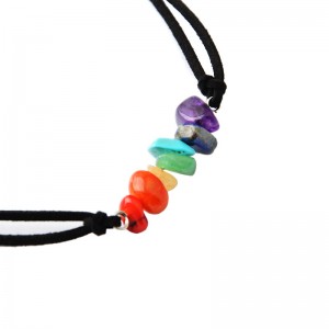 Handmade Ornament Natural Stone Colorful Bead Necklace Yoga Buddha Pearl Energy Seven Chakra Necklace