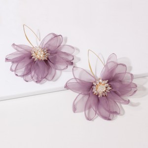 WENZHE Wholesale elegant hot korean style jewelry women fashion flower drop earrings for women
