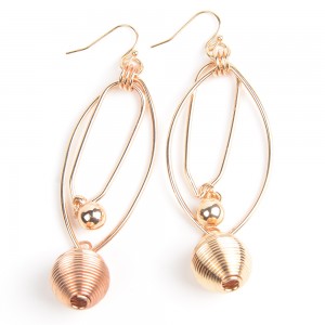 WENZHE Bohemian Style Gold Alloy Ball Drop Earring