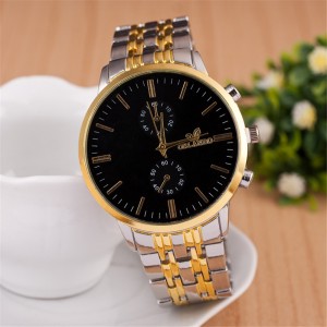 Men’s steel belt watch simple scale casual quartz watch